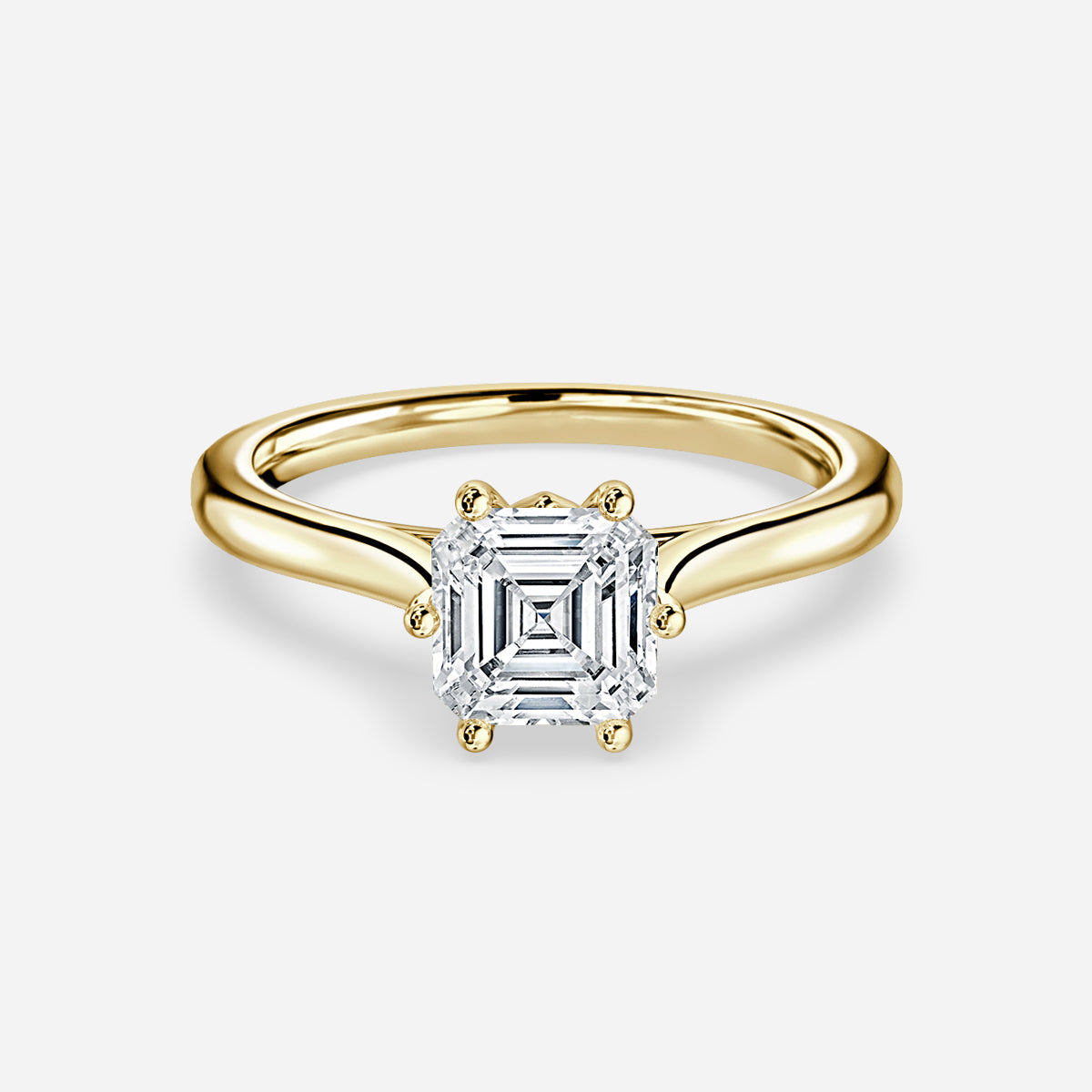 Thea Asscher Solitaire Moissanite Engagement Ring