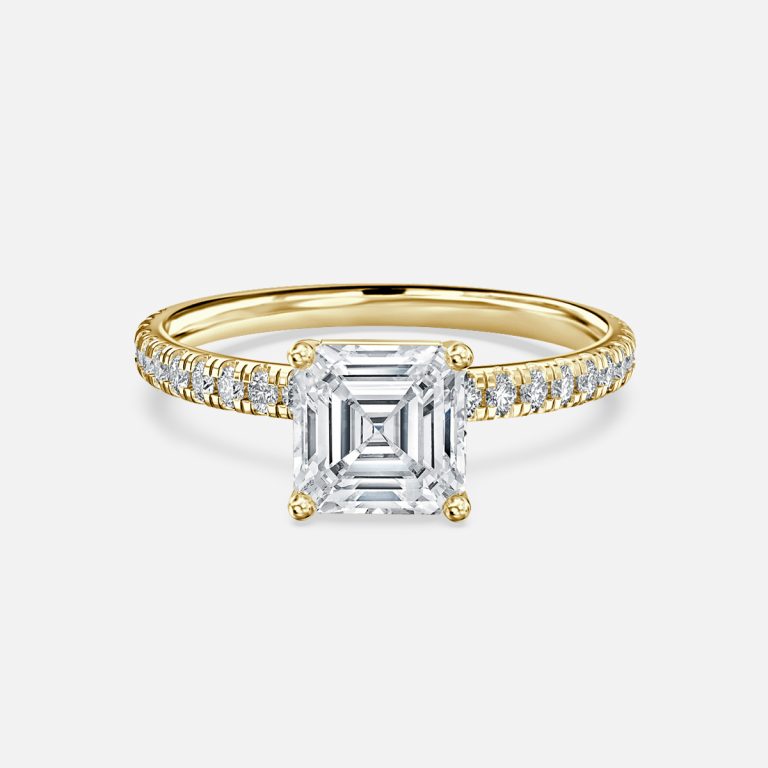 Maeve Asscher Diamond Band Moissanite Engagement Ring