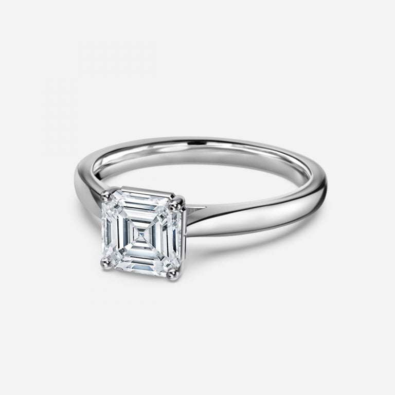 Simone Asscher Solitaire Moissanite Engagement Ring