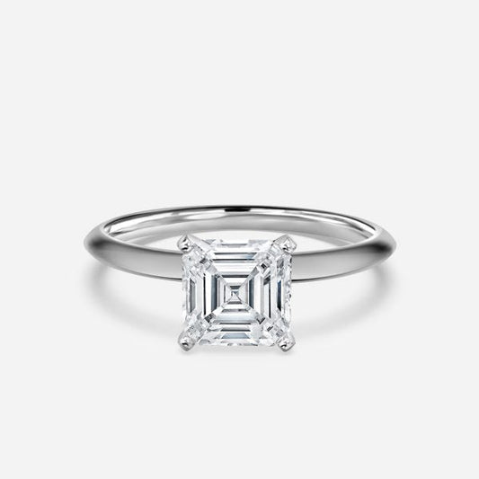 Arlette Asscher Solitaire Moissanite Engagement Ring