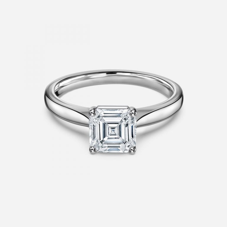 Simone Asscher Solitaire Moissanite Engagement Ring