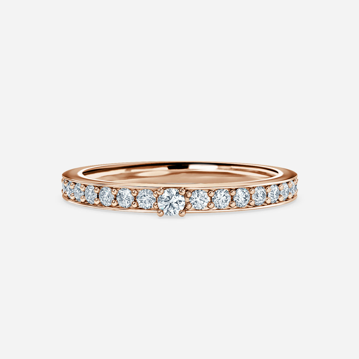 Channel Set Round Moissanite Wedding Ring