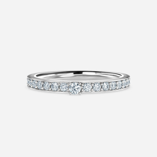 Channel Set Round Moissanite Wedding Ring
