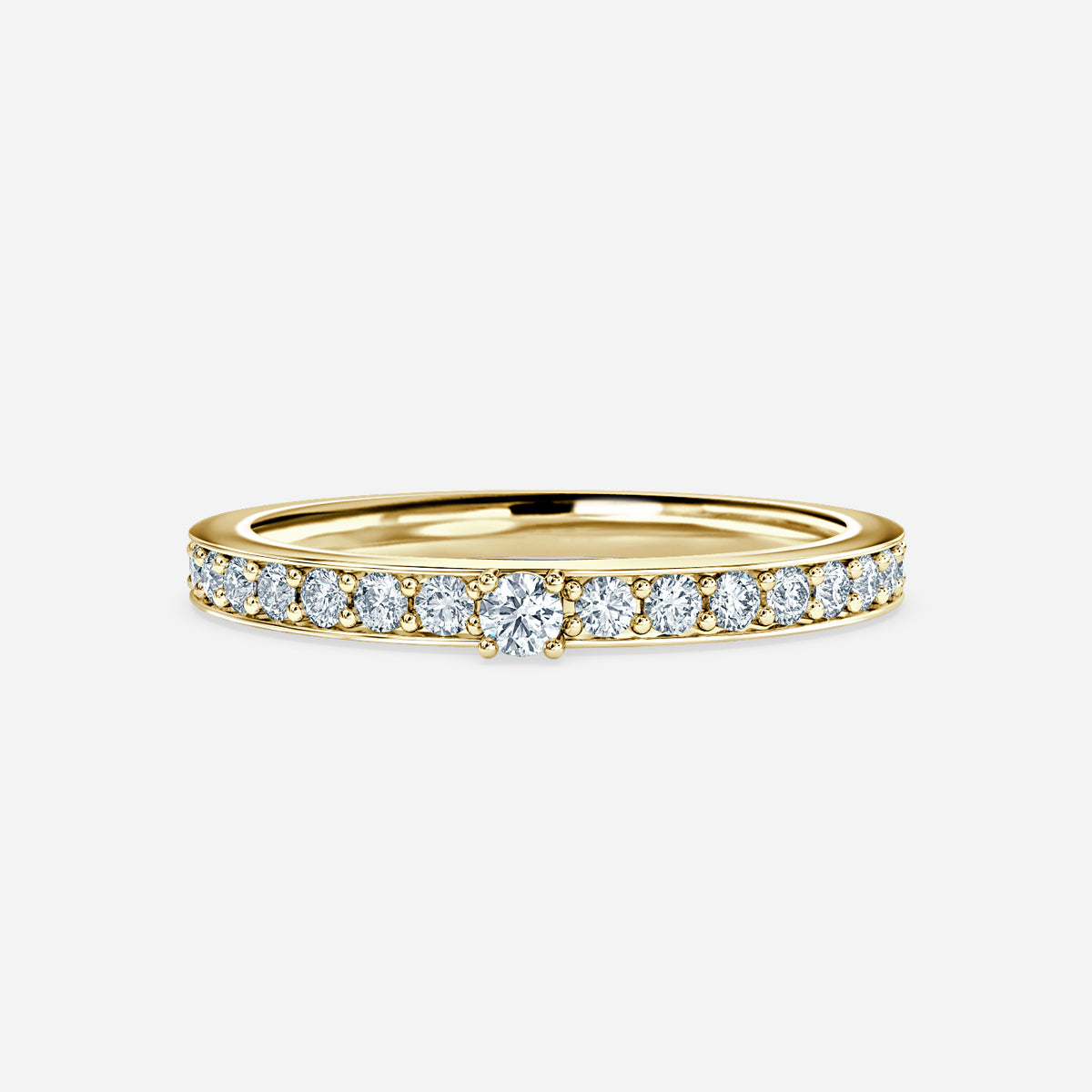 Channel Set Round Moissanite Wedding Ring
