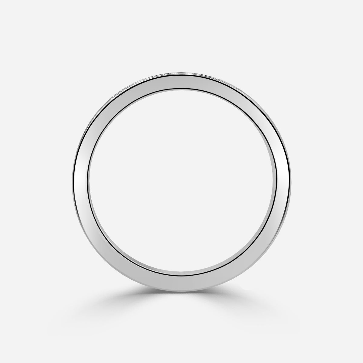 Channel And Grain Set Moissanite Wedding Ring