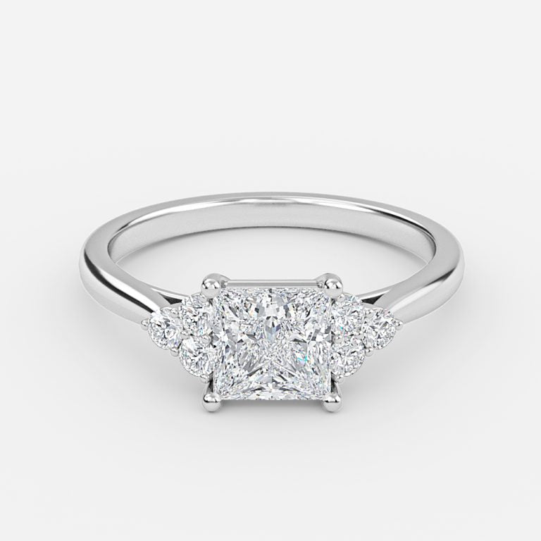 Aviva Princess Cluster Moissanite Engagement Ring