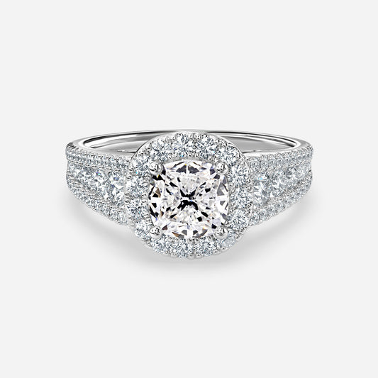 Ember Cushion Halo Moissanite Engagement Ring