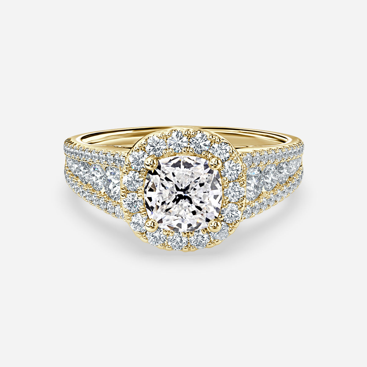 Ember Cushion Halo Moissanite Engagement Ring