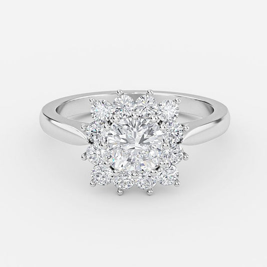 Vesper Cushion Cluster Moissanite Engagement Ring
