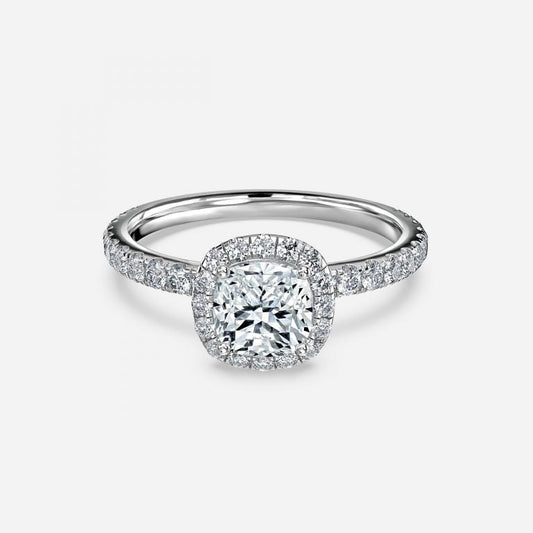 Lucia Cushion Halo Moissanite Engagement Ring