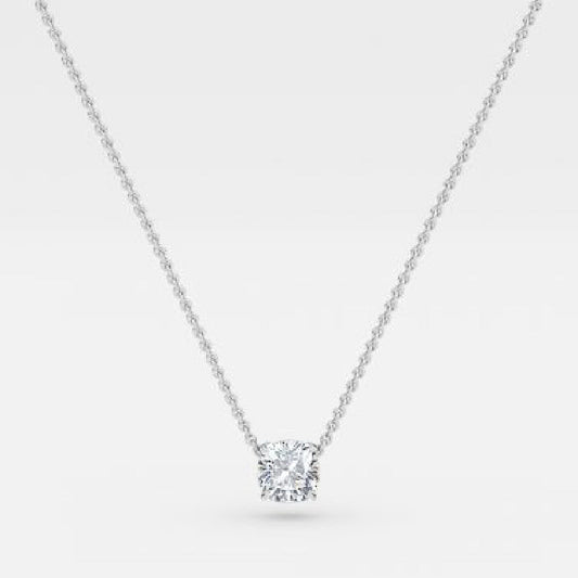Cushion Moissanite Solitaire Pendant