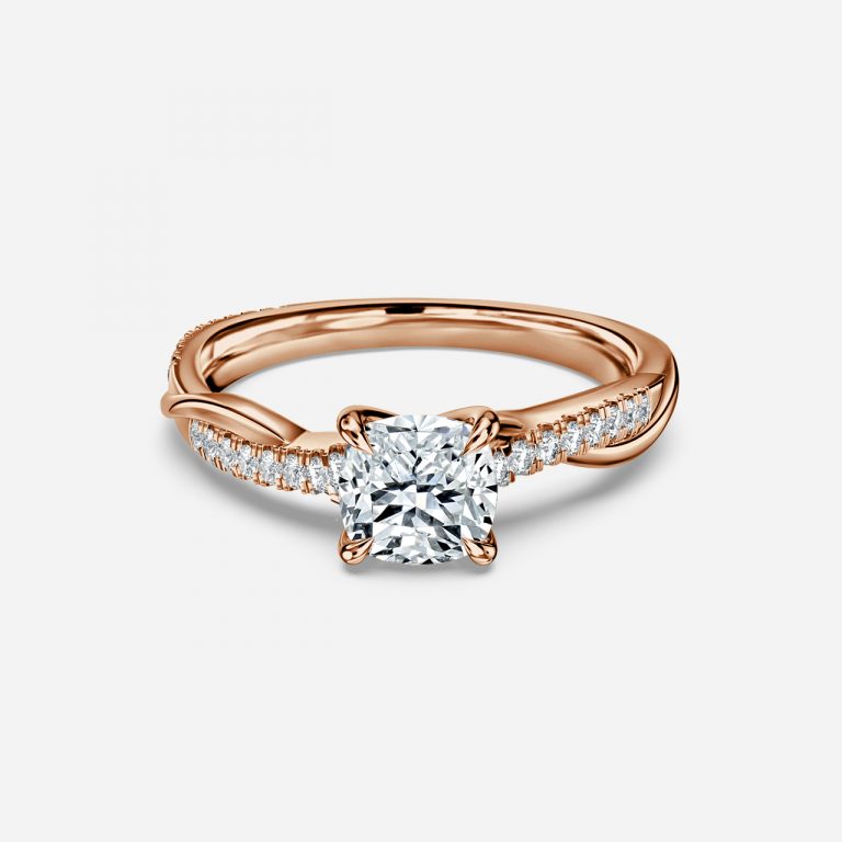 Tatiana Cushion Diamond Band Moissanite Engagement Ring