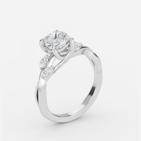 Calista Cushion Unique Moissanite Engagement Ring