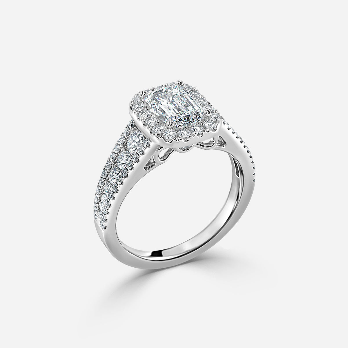 Ember Emerald Halo Moissanite Engagement Ring