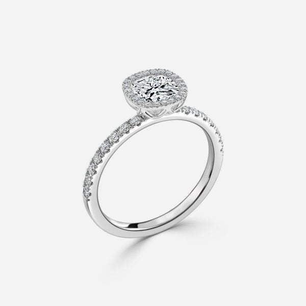 Tatienne Cushion Halo Moissanite Engagement Ring