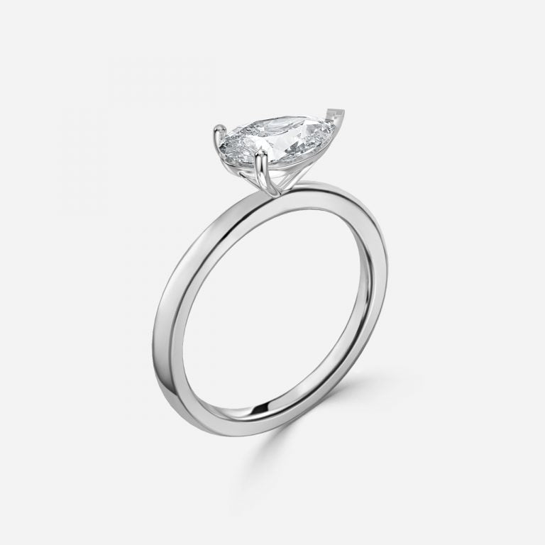 Evora Pear Solitaire Moissanite Engagement Ring