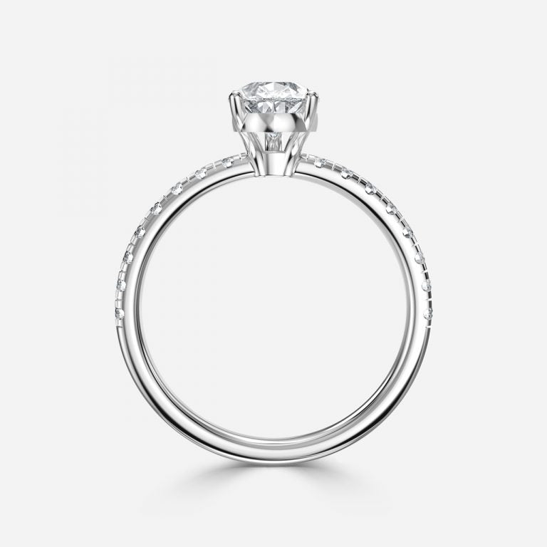 Vittoria Pear Solitaire Moissanite Engagement Ring