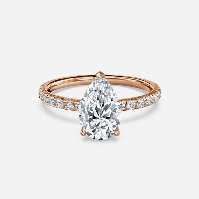 Vittoria Pear Solitaire Moissanite Engagement Ring
