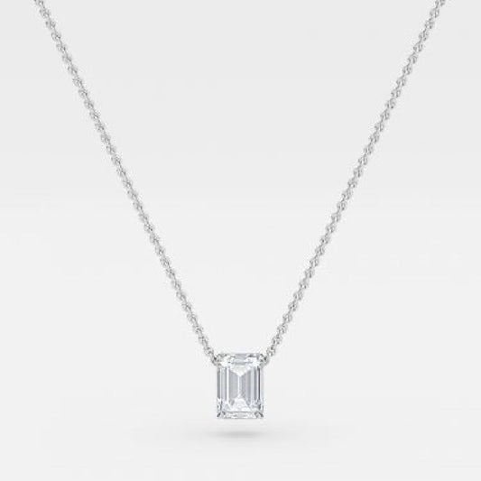 Emerald Moissanite Solitaire Pendant