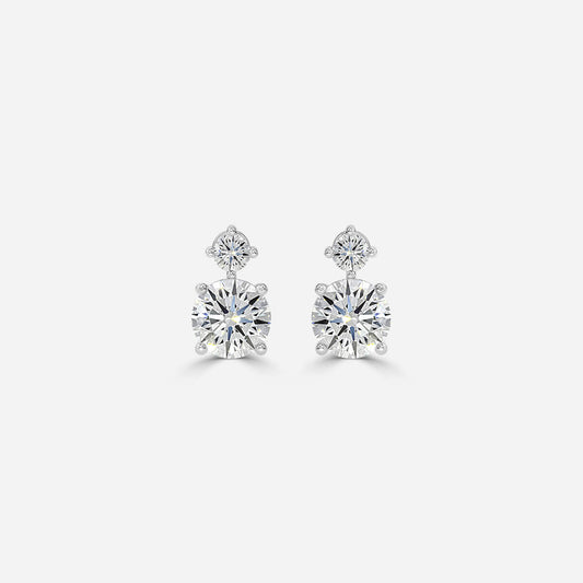 Round Moissanite Drops Earrings