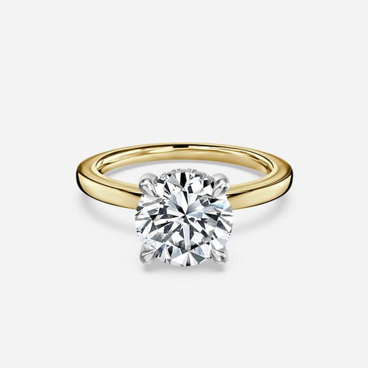 Penelope Round Hidden Halo Moissanite Engagement Ring