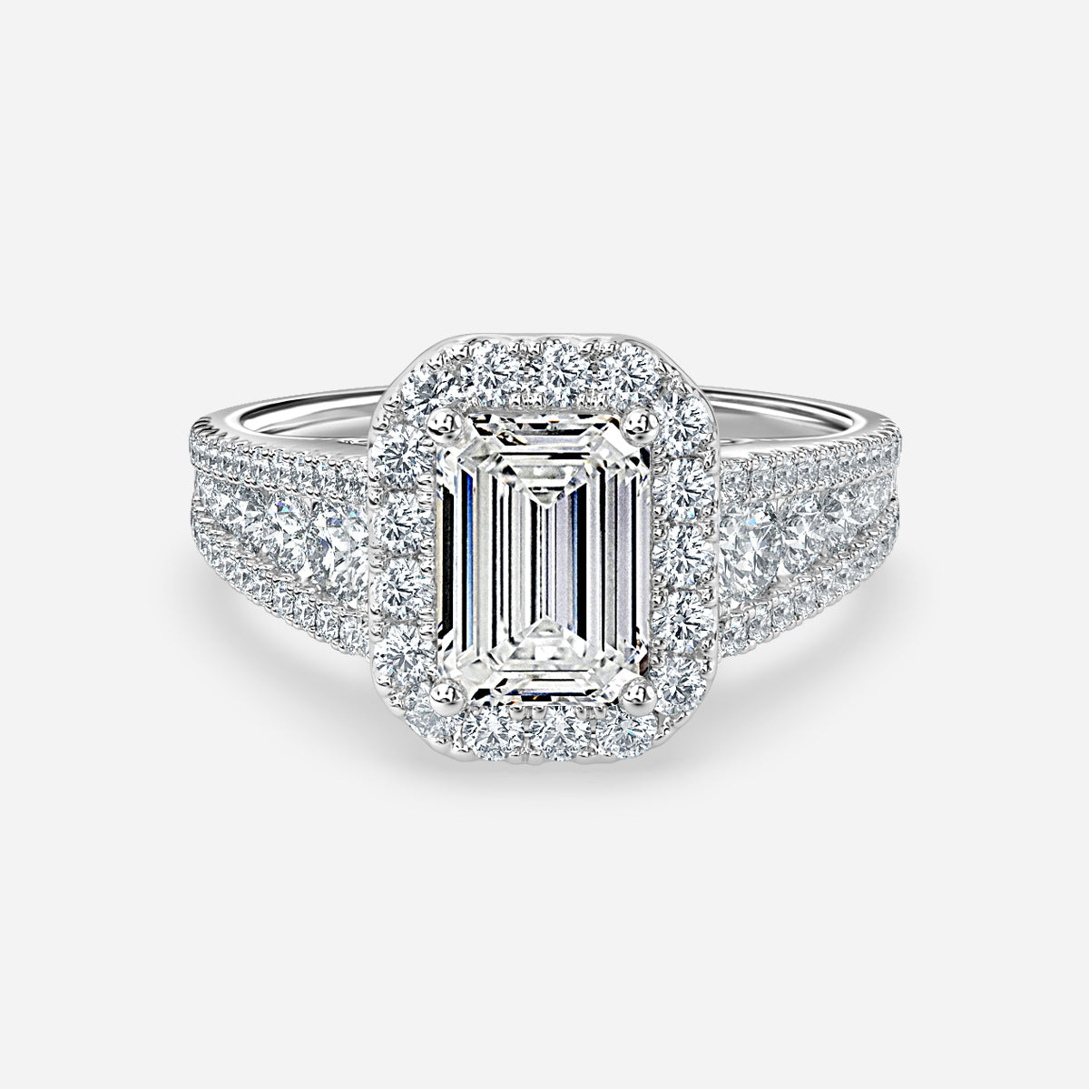 Ember Emerald Halo Moissanite Engagement Ring