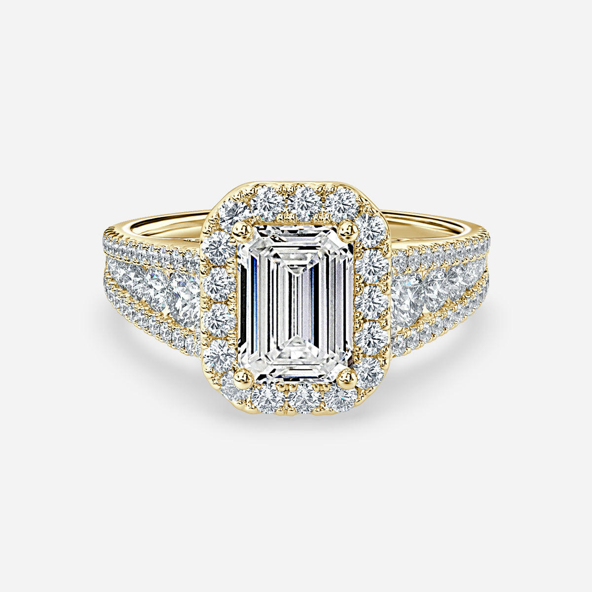 Ember Emerald Halo Moissanite Engagement Ring