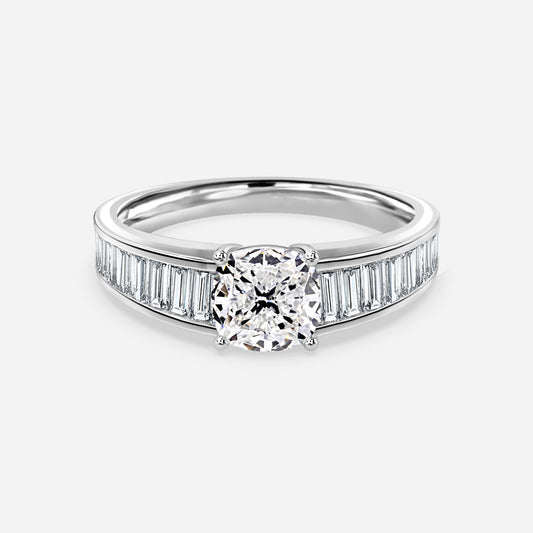 Zelia Cushion Unique Moissanite Engagement Ring