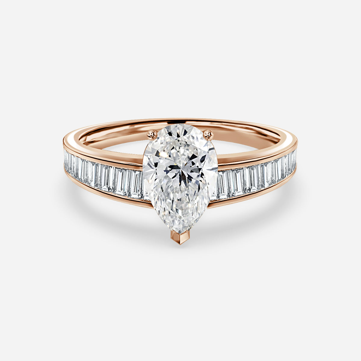 Zelia Pear Unique Moissanite Engagement Ring