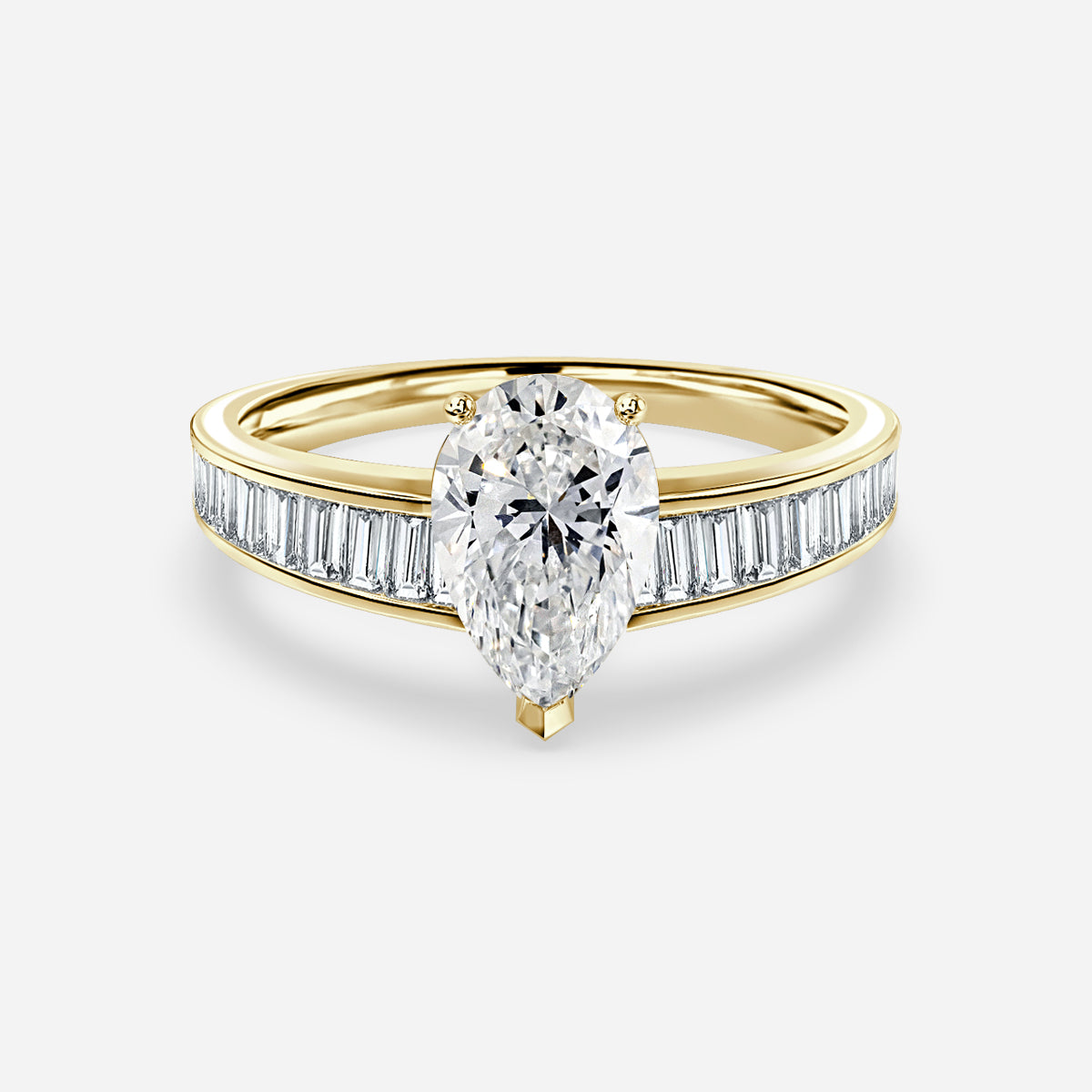 Zelia Pear Unique Moissanite Engagement Ring