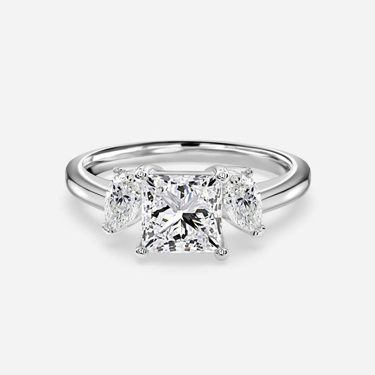 Jael Princess Three Stone Moissanite Engagement Ring