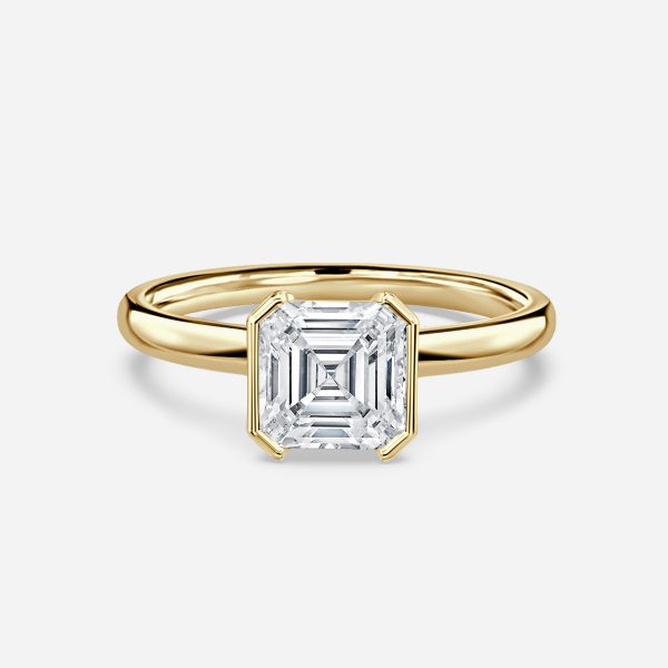 Briar Asscher Bezel Moissanite Engagement Ring