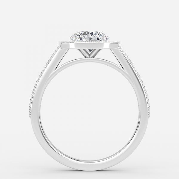 Haven Round Halo Moissanite Engagement Ring