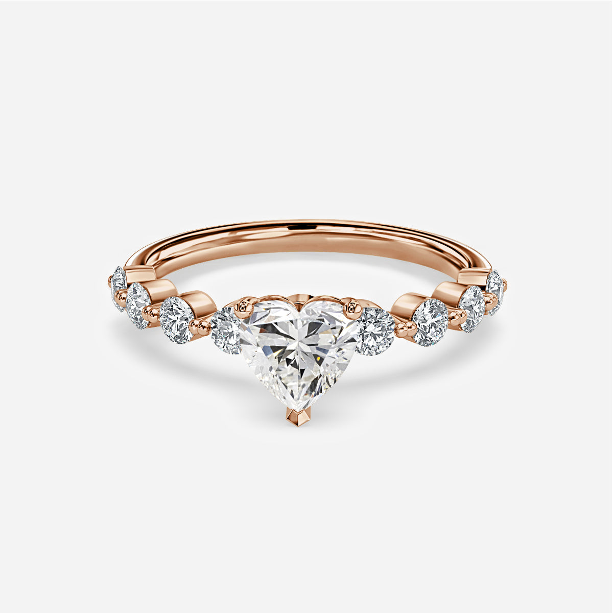 Philippa Heart Unique Moissanite Engagement Ring