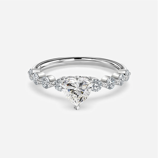 Philippa Heart Unique Moissanite Engagement Ring