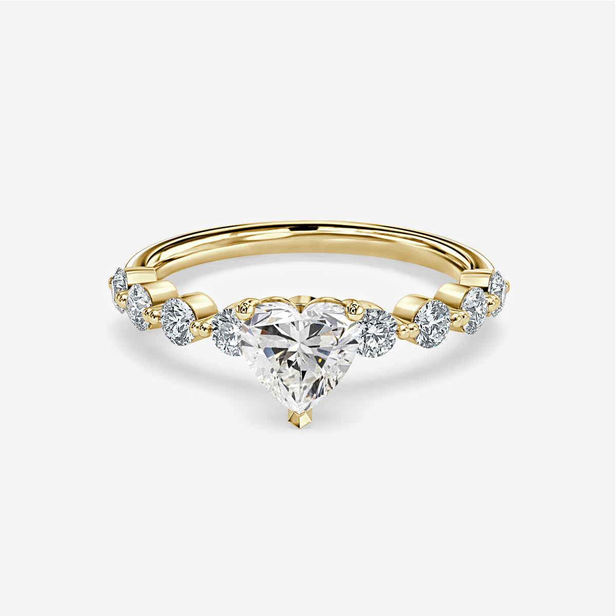 Philippa Heart Unique Moissanite Engagement Ring