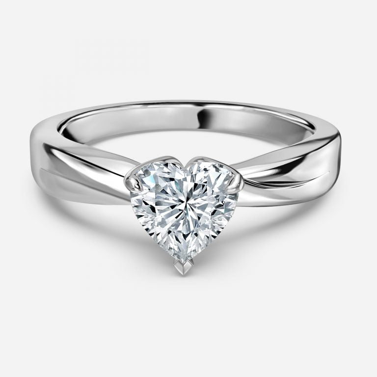 Noelle Heart Solitaire Moissanite Engagement Ring
