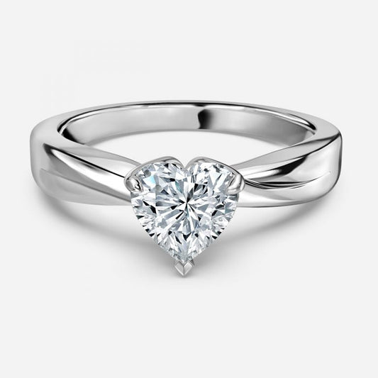 Noelle Heart Solitaire Moissanite Engagement Ring