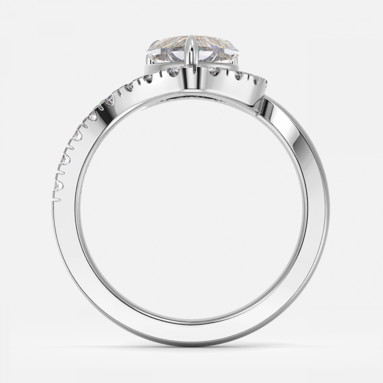 Thalassa Heart Halo Moissanite Engagement Ring