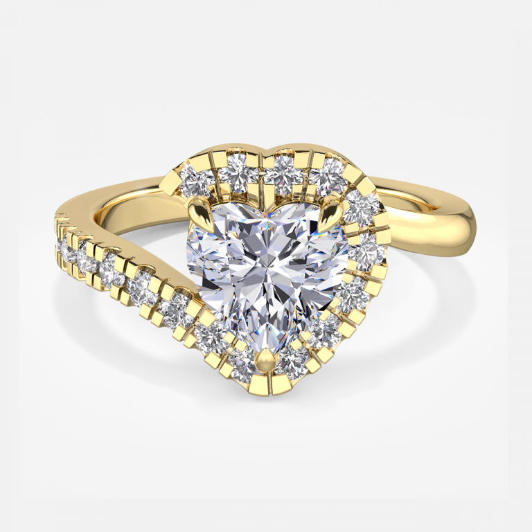 Thalassa Heart Halo Moissanite Engagement Ring