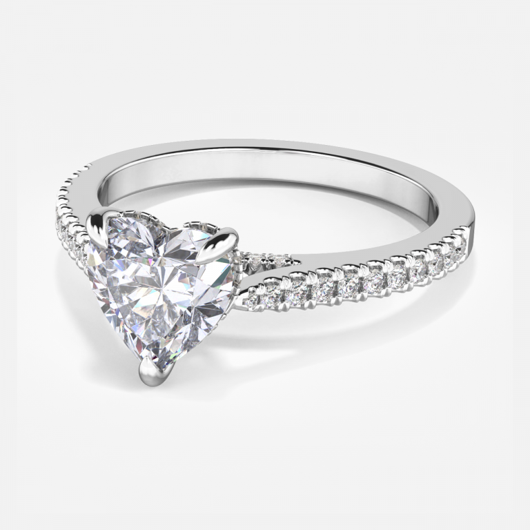 Yvette Heart Hidden Halo Moissanite Engagement Ring