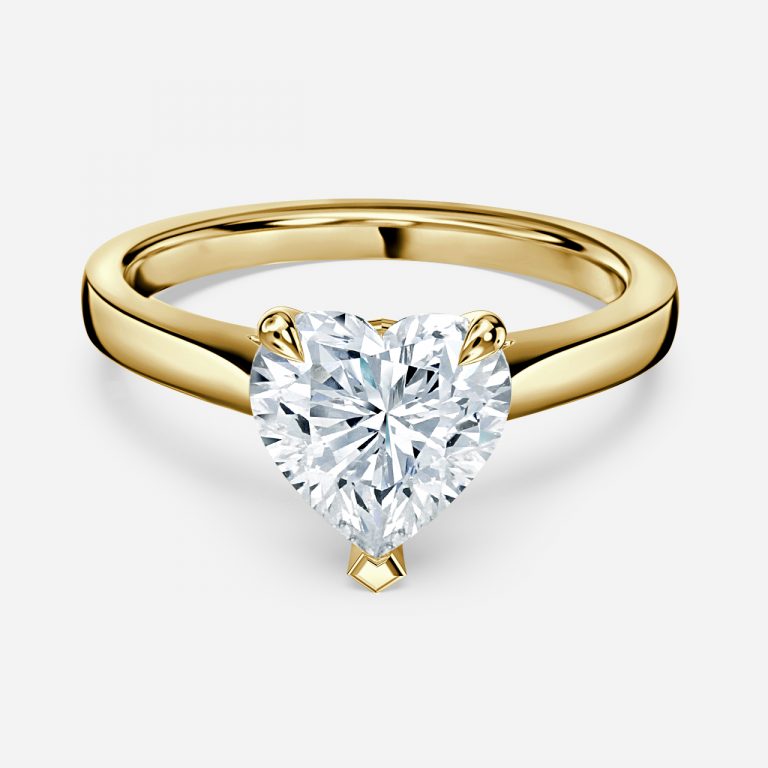 Peony Heart Solitaire Moissanite Engagement Ring