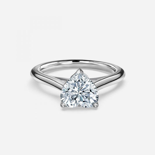 Lyla Heart Solitaire Moissanite Engagement Ring