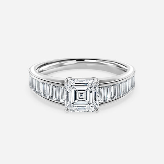 Zelia Asscher Unique Moissanite Engagement Ring