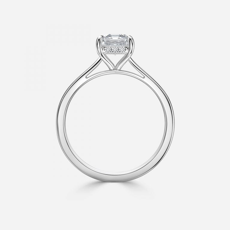 Jessalyn Asscher Hidden Halo Moissanite Engagement Ring