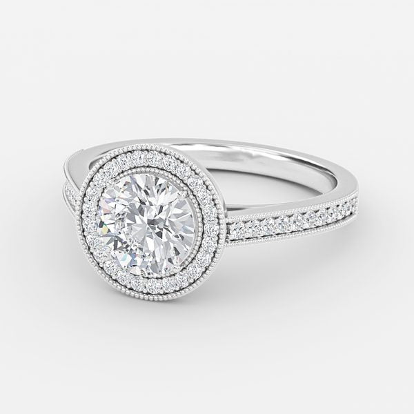 Haven Round Halo Moissanite Engagement Ring