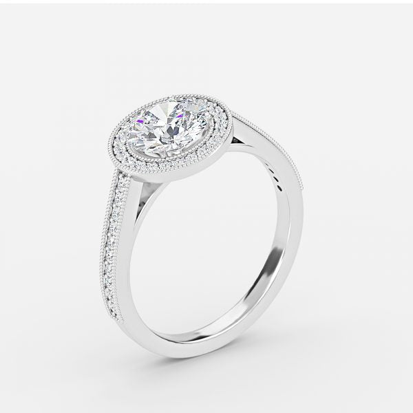 Haven Round Halo Moissanite Engagement Ring