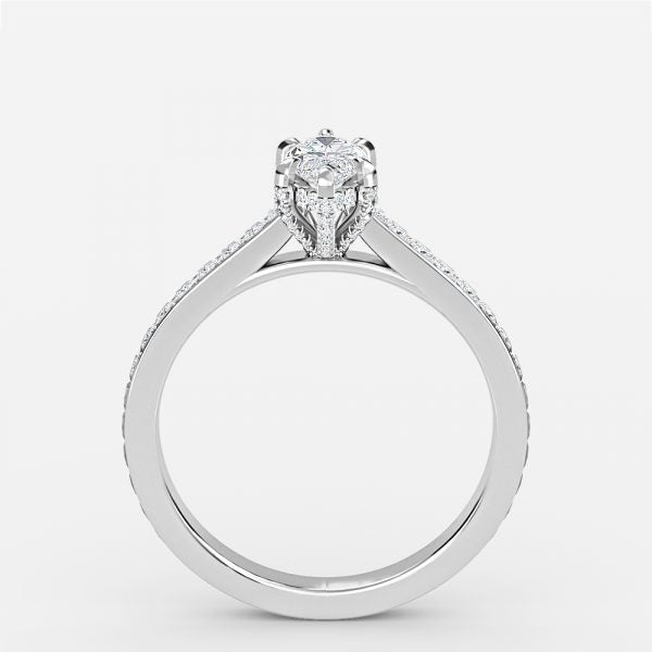 Marigold Marquise Hidden Halo Moissanite Engagement Ring