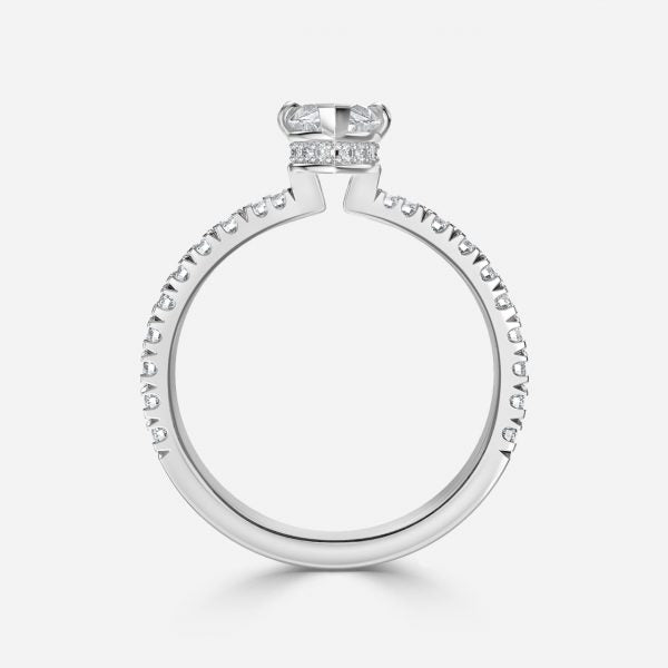 Leandra Marquise Hidden Halo Moissanite Engagement Ring