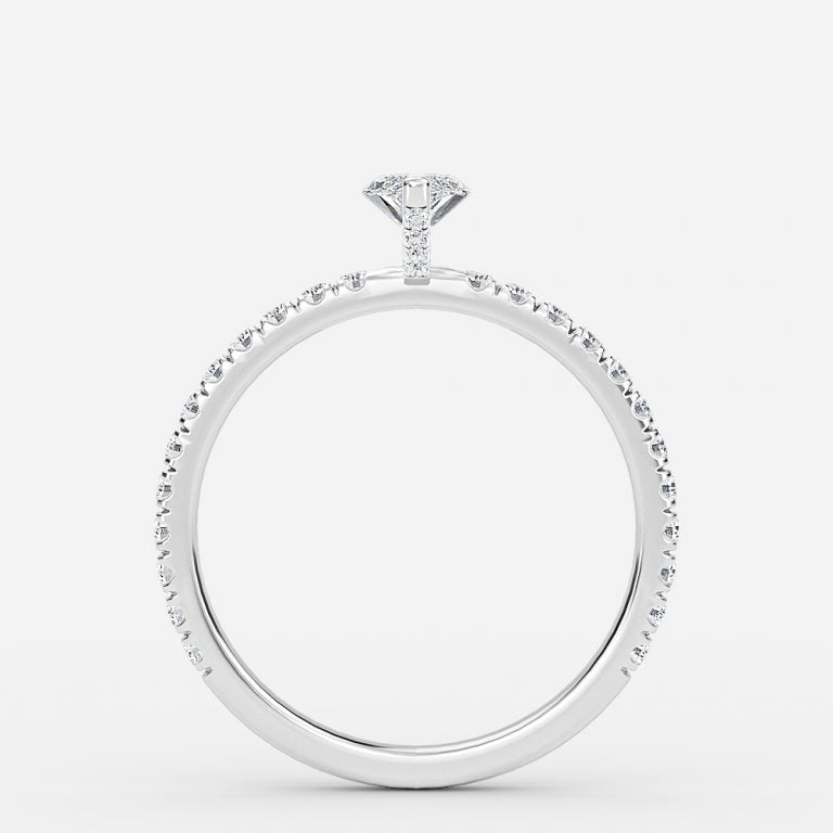 Rosalba Marquise Diamond Band Moissanite Engagement Ring